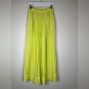 DEVITALIA Italy Wide Leg Palazzo Pants in Citrine